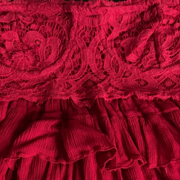 Free People red sleeveless top. Super cute and a lovely color for any skin tone. - Picture 2 of 5